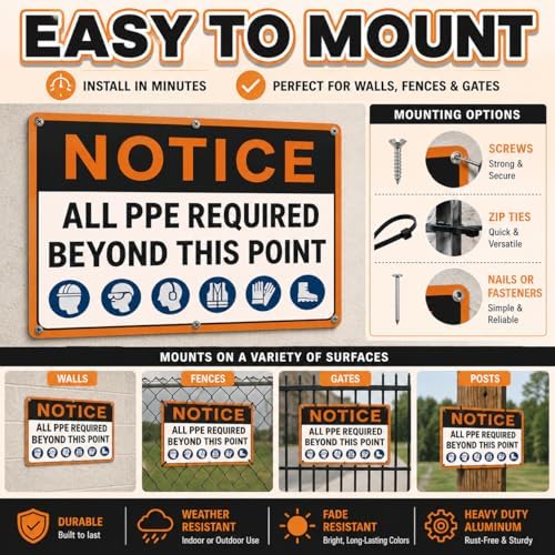 Notice All PPE Required Beyond This Point Sign 10" x 14" Aluminum 2 Pack - Image 3