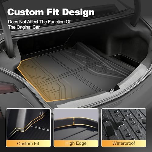 Cargo Liner Compatible with Cadillac CT5 CT5-V 2020-2025 2026 Weather-Resistant Trunk Mats for Cars with Raised Lip Non-Slip Car Rear Trunk Mat Tray Pad Boot - Image 3