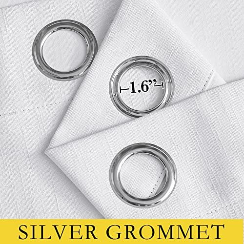 NICETOWN White 100% Blackout Linen Insulated Patio Curtain 95 inch Long - Image 5