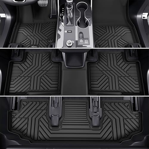 Floor Mats for Toyota Highlander 2020-2025 (7-Seats), Custom Fit All-Weather TPE Floor Liners, Front & 2nd & 3rd Row & Cargo Liner for Highlander Car Accessories - Image 4
