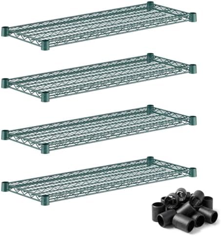 14x36 Green Wire Shelf 4-Pack, NSF Adjustable Metal Storage Rack Shelving for Home & Garage by Zedfire