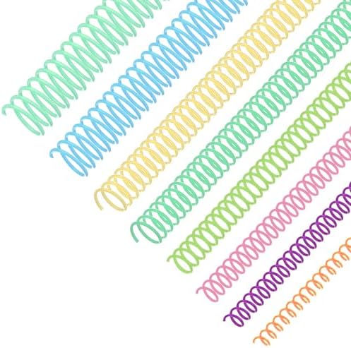 120 Pack Plastic Spiral Binding Coils Binder Binding Spirals Rings Multi Size Spiral Binding Wire Combs Spines Coils, 4:1 Pitch, 1/4 5/16 3/8 1/2 9/16 5/8 3/4 7/8 Inch (Colorful) by SIMPLIPLEX
