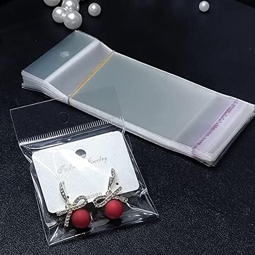 400Pcs Self Sealing Bag with Hang Hole Resealable Storage Bag Clear Plastic Hanging Bag for Packaging Necklaces Earrings Jewelry, 3.5 x 4.7inch, 3.5 x 5.5inch, 3.5 x 7.8 inch, 3.5 x 11.8 inch - Image 5