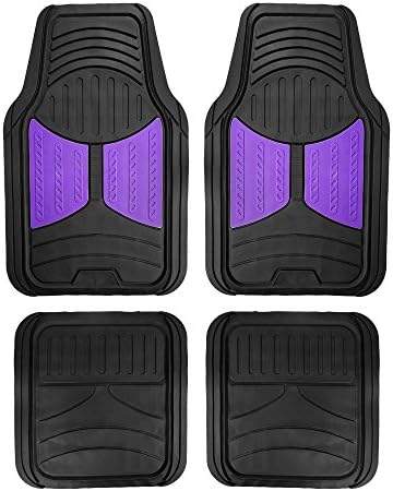 FH Group Automotive Floor Mats Purple Climaproof for All Weather Protection Universal Fit Heavy Duty Rubber fits Most Cars, SUVs, and Trucks, Full Set Trim to Fit Purple by FHGroup