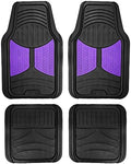 FH Group Automotive Floor Mats Purple Climaproof for All Weather Protection Universal Fit Heavy Duty Rubber fits Most Cars, SUVs, and Trucks, Full Set Trim to Fit Purple by FHGroup