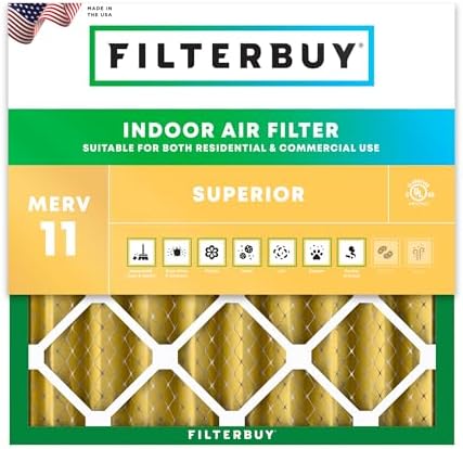 Filterbuy 25x25x4 Air Filter MERV 11 Pet & Allergy Defense (1-Pack) by Filterbuy
