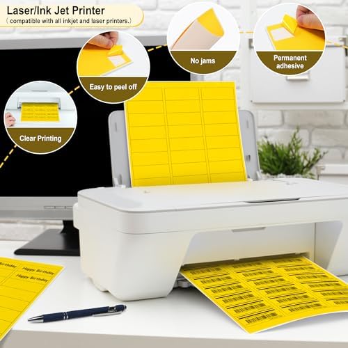 L Liked 1" x2-5/8 Fluorescent Yellow Labels 900 Labels 30 Sheets (Pack of 2) - Image 5