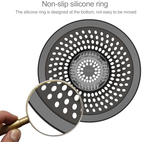 LEKEYE Shower Drain Hair Catcher/Bathroom Drain Cover/Bathtub Drain Strainer/Shower Stall Drain Protector(Brushed Nickel) - Image 4
