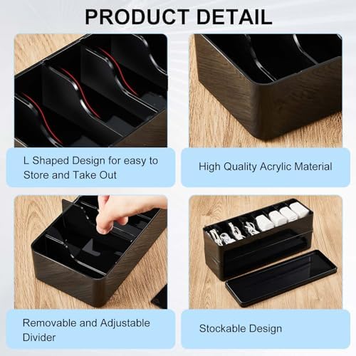 Tatuo Cord Organizer Box with Lid, Black, 1 Pack - Image 4