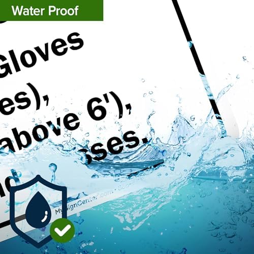 Caution Proper Ppe Required Boots Hardhats Gloves Safety Vests And Glasses Sign, 10x14 Inches, 55 mil thick HDPS (high density polystyrene), Made in USA by My Sign Center - Image 7