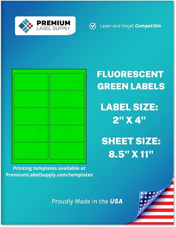 Premium Label Supply Bright Neon Color Fluorescent Stickers by PremiumLabelSupply