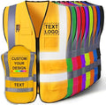 Custom Safety Vest for Men with Logo Customizable High Visibility Reflective Safety Vest with Pockets Adult Unisex by SIMIEEK