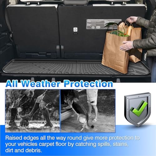 Sequoia Floor Mats - Car Mats for Toyota Sequoia 2023-2026, All Weather Floor Mats and Cargo Liner for Sequoia Accessories, Heavy Duty Rubber Mats, Car Accessories - Image 6