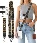 Butterfly Moon Mushroom Cell Phone Lanyard Crossbody Wrist Strap by Sukyerios
