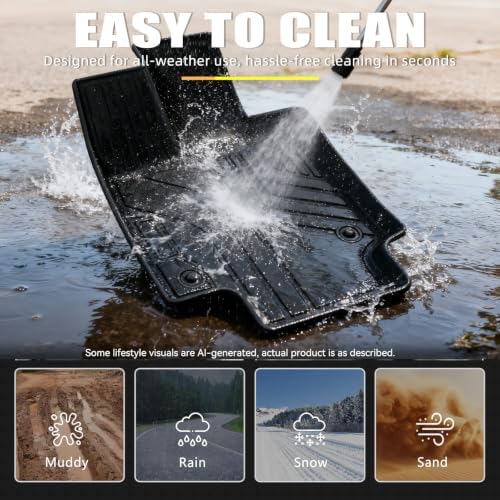 Floor Mats & Cargo Liner for 2026 Toyota RAV4 PHEV(Suitable for Plug-in Hybrid), All Weather TPE Custom Fit Floor Mat Set with Waterproof Anti-Slip Protection,Accessories for 2026 RAV4 PHEV - Image 5