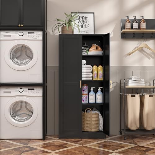 Steeloong 60"Metal Pantry Storage Cabinet with Doors & 4 Adjustable Shelves - Image 5