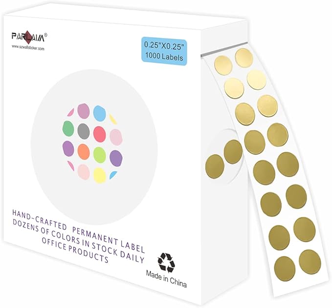 PARLAIM 0.25 Inch Color-Code Dot Stickers, 1000 Stickers Roll Coding Label by PARLAIM