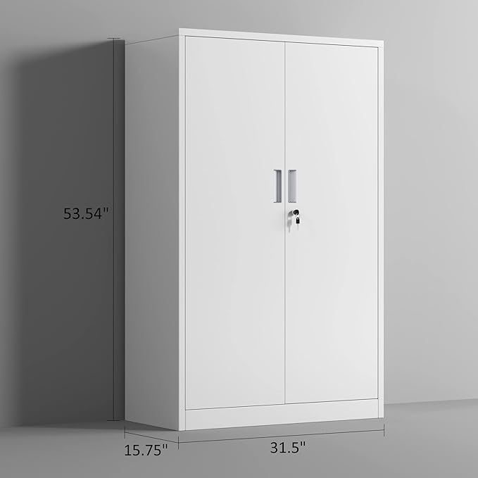 Metal Storage Cabinet with Locking Doors and 3 Adjustable Shelves, 53.5-Inch - Image 3