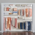 Rubbermaid Configurations Deluxe Custom Closet Kit 4-8Ft. Adjustable Metal Wire Shelving White Finish Expandable Organization System Hardware Included for Home Closet/Pantry/Laundry/Mudroom by Unknown