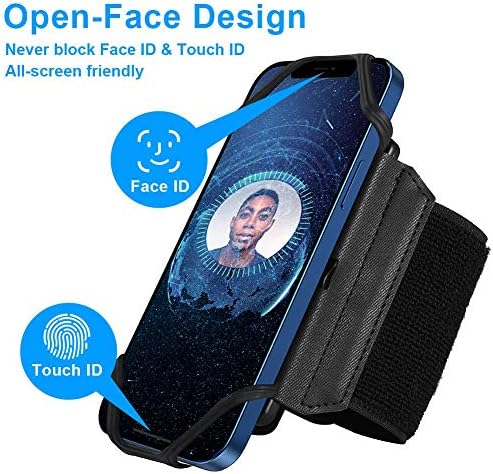 VUP Wristband Phone Holder for Running, 360° Rotatable Forearm Sports Armband for iPhone 17/16/15/14/13/Pro Max/Pro/Mini/12/11/SE 2020/Xs/XR/X/8/7/Plus, Fits All 4-6.7 Inch Smartphones (Black-Small) - Image 3