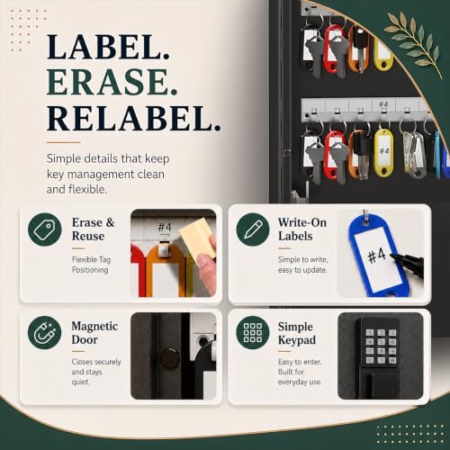 90 Key Lock Box Smart Key Organier Cabinet with Keypad & App for Office - Image 4