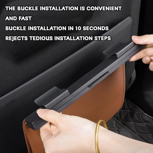 Leather Car Trash Can with Magnetic Closure, Leak-Proof Waterproof Hanging Car Trash Bin with Disposable Bags, Odor-Lock Garbage Can Organizer for Backseat, Console, Door, SUVs, Trucks (Orange) - Image 6