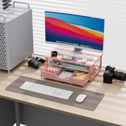 gianotter Computer Monitor Stand Riser with Drawer - Image 2