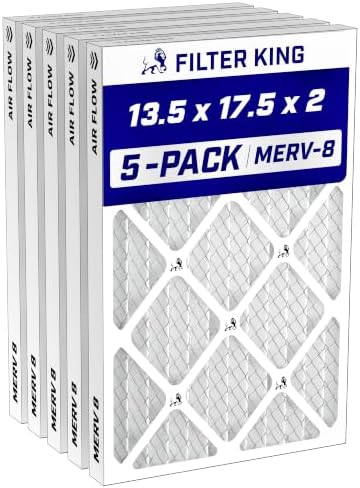 Filter King 13.5x17.5x2 Air Filter MERV 8, AC Furnace Filters (5-Pack) by FilterKing