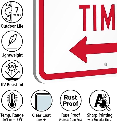 SmartSign No Parking Anytime Sign with Bidirectional Arrow - 18" x 24", 120 mil Aluminum Composite (ACM) with Overcoat, Engineer Grade Reflective, Red and White, Made in USA - Image 5