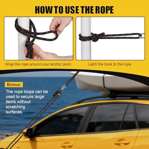 Ayaport Adjustable Rope Tie Down, 3/8" Grow Light Hanger, 4 Pack - Image 5