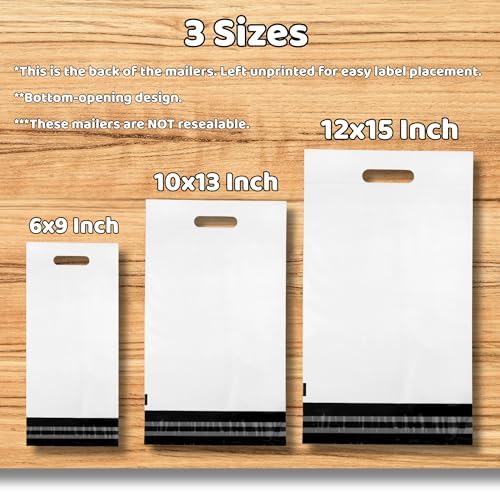 Donyson White Poly Mailers with Handle, 12x15, 50 Pack, Shipping Bags - Image 5