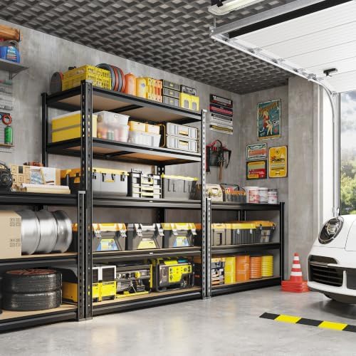 REIBII 2 Pack Garage Shelving for Basement, Heavy Duty Storage Shelves - Image 2