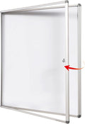 SWANCROWN Locking Bulletin Boards Enclosed Noticeboard White Glass Message by SWANCROWN