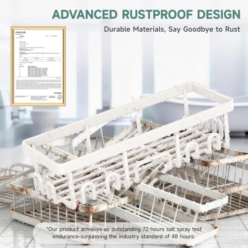 Veken Shower Caddy 6-Pack with Hooks, Bathroom Organizers & Storage, White - Image 5