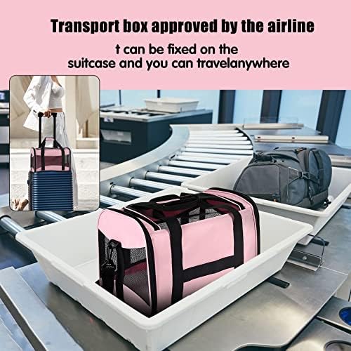 top tasta cat Carrier Large Dog Cat Carriers Puppies up to 30Lbs, Big Dog Carrier Soft Sided, Collapsible Travel Puppy Carrier (X-Large, Pink) - Image 6