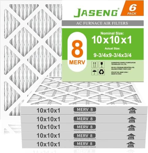 10x10x1 MERV 8 Air Filter, 6-Pack for Furnace HVAC by NewFilter
