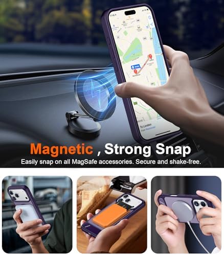 Temdan Magnetic for iPhone 18 Pro Case/iPhone 17 Pro Case Stand Purple - Image 6