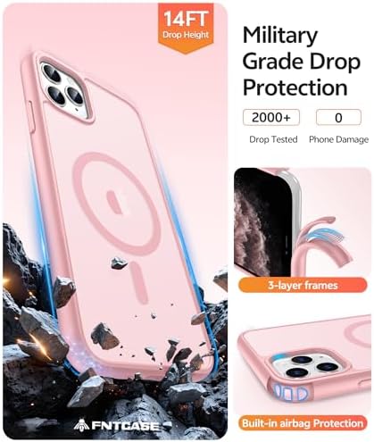 FNTCASE for iPhone 11 Pro Case, Fit for Magsafe, Translucent Matte Back - Image 5