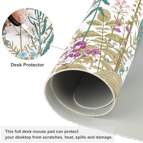 QIYI PU Leather Large Mouse Pad, Waterproof Desk Mat, 31.5" x 15.7", Field - Image 4