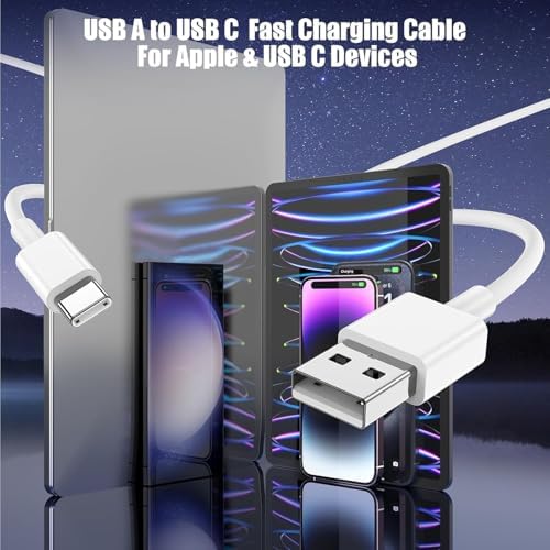 3-Pack [10FT+6FT+3.3FT] Car Carplay Cable USB A to USB C Cable for iPhone 16 15 Pro Plus Pro Max，for iPad Pro/Air/Mini，for Samsung Galaxy S25/S24/S23，for MacBook Pro/Air and More - Image 3