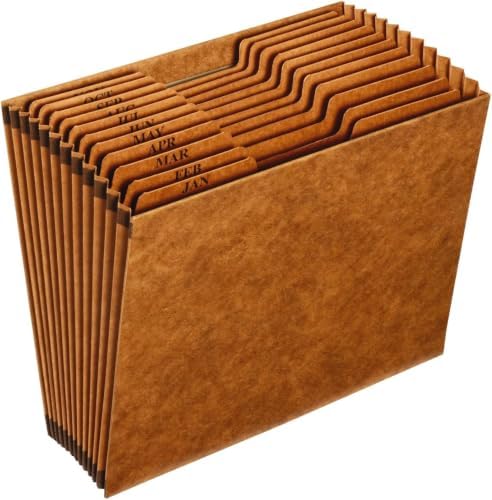 Globe-Weis PFXR217MHD /Pendaflex Heavy-Duty Expanding File,Open Top,12 Pockets,Monthly Index,Letter Size,Brown (R217MHD),(Pack of 5) by TOPSProducts