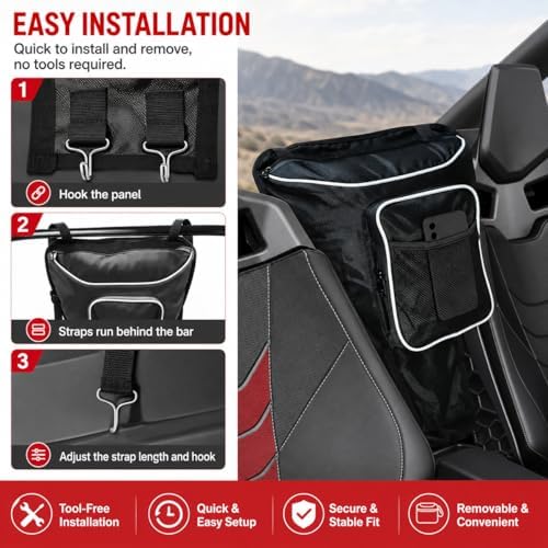 UTV Center Console Storage Bag for John Deere Gator Worksite XUV835 2022–2026, Waterproof UTV Seat Shoulder Storage Bag with Multi-Pockets, Heavy-Duty Organizer Bag For Outdoor - Image 4
