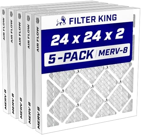 Filter King 24x24x2 Air Filter MERV 8, AC Furnace Filters (5-Pack) by FilterKing