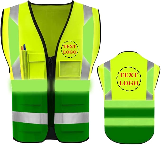 YOWESHOP High Reflective Visibility Safety Vest Custom Your Logo Safety Workwear by YOWESHOP