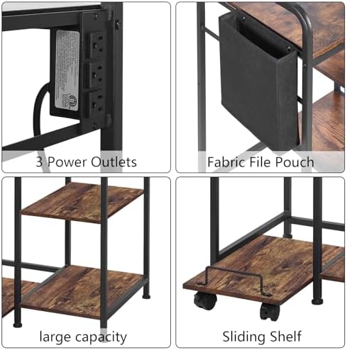 Large Printer Stand with Storage: 24x18 Inch Printer Table for Home Office - Image 2