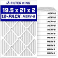 Filter King 19.5x21x2 Air Filter MERV 8, AC Furnace Filters (12-Pack) by FilterKing