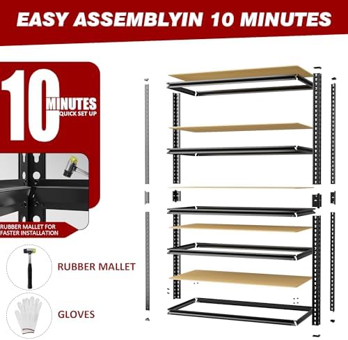 2025LBS Heavy Duty Garage Shelving 5-Tier Garage Storage Shelves - Image 7