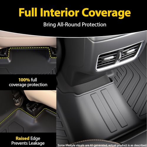Prosheve Floor Mats for Mazda CX5 2026,Custom Fit TPE All Weather Floor Liners 1st & 2nd Row Car Mats for Mazda CX-5 Accessories,Black - Image 5