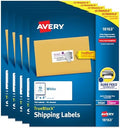 Avery Printable Shipping Labels with Sure Feed, 2" x 4" Customizable Stickers, White, 500 Blank Mailing Labels, Great for Mailing, Shipping, and More (5-Pack of 18163) by Avery