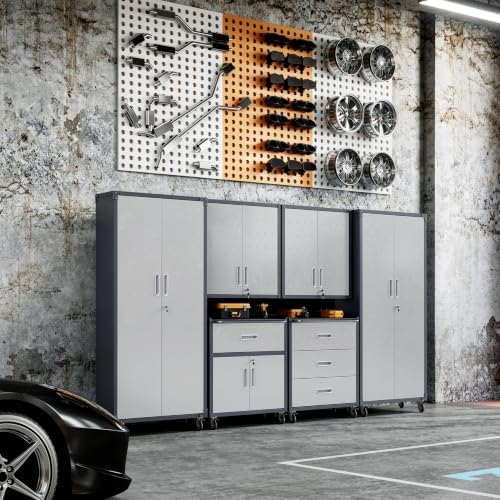 6-Piece Garage Storage Cabinets System Heavy Duty Workshop Set - Image 3